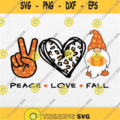 Peace Love Fall Svg Clipart Png Dxf Eps Svg Cut Files Svg Clipart