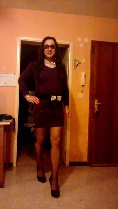 Valentinne Crossdresser Purple Dress Still Sucks Gay Amateur Porn