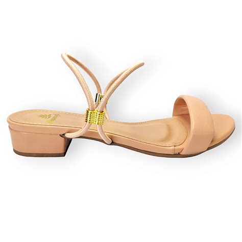 Sandalia Salto Baixo Nude Pare de usar seção infantil Pequenaflor Calcados Femininos