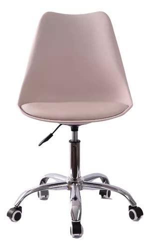 Conjunto 2 Cadeiras Saarinen Office Nude Base Em Aço Cromado MercadoLivre