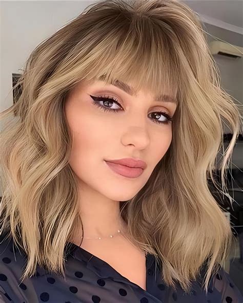 Amazon Short Wavy Blonde Wig With Bangs Inch Ombre Blonde Wigs