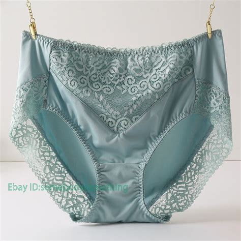 Women Panties Lace Underwear Briefs High Waist Silk Traceless Quick Dry Lingerie EBay