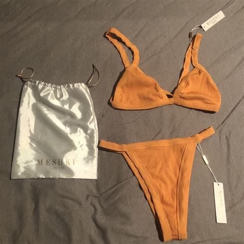 Esme Ribbed Triangle Bikini Top Moira Ribbed Depop