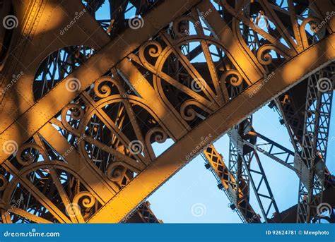 Arch Structure Eiffel Tower Tour Eiffel Blue Sky Steel Structure Stock