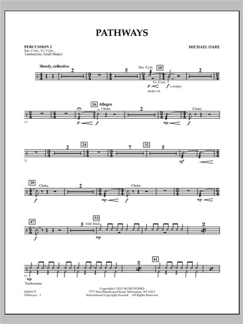 Pathways Percussion 2 Sheet Music Michael Oare Concert Band