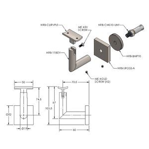 Hand Rail Brackets Collection Square Mount Base And Tubular Arm With