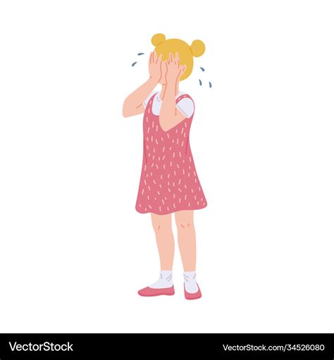 Cartoon Blonde Girl Crying