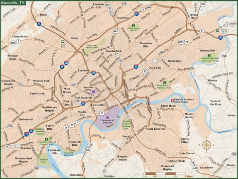 Knoxville Metro Map Digital Vector Creative Force