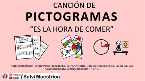 Hora De Comer Canci N Con Pictogramas En Espa Ol Canci N Infantil