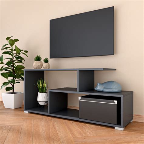 Тумба под телевизор 115х50х33см, длинная, тумба под ТВ, серый графит ...