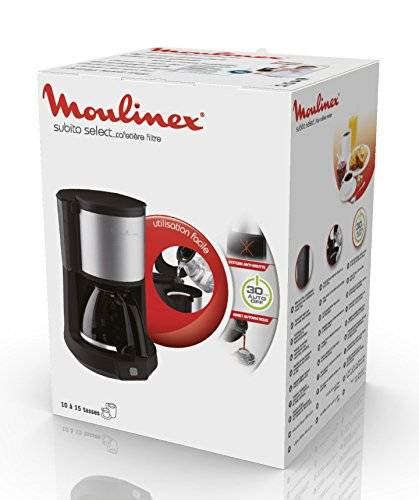 Moulinex Filter Coffee Maker Subito Select Black Silver Cups