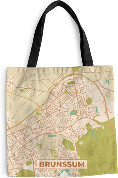 Schoudertas Strandtas Shopper Kaart Brunssum Vintage 40x40 Cm