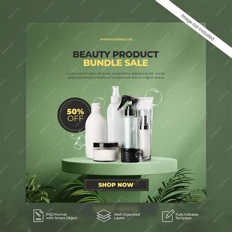 Beauty product cosmetic and skincare promotion sale social media post