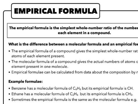 Empirical Formula Gcse And A Level Teaching Resources