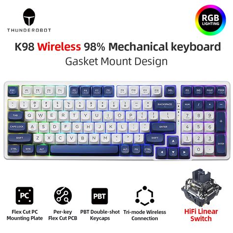 Thunderobot K Series Gasket Mount Mechanical Keyboard Hot Swappable Rgb Backlight Wired G