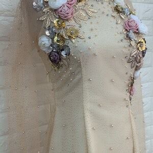Nude Gold Cream Vietnamese Wedding Ao Dai With Sparkly Etsy
