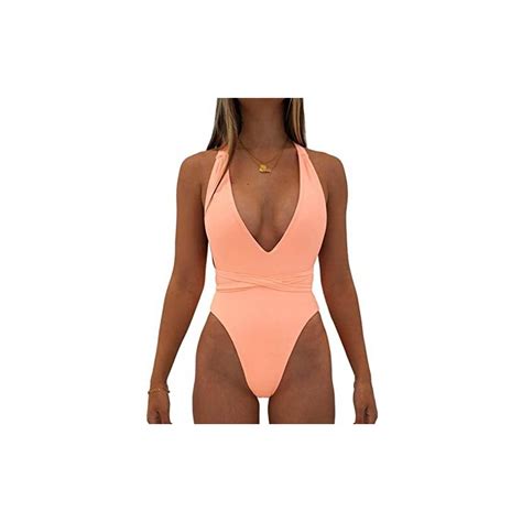 Kufoo Costume Da Bagno Bikini Pettorina Rimovibile Costume Intero Da Donna Con Scollo A V