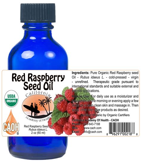 Organic Red Raspberry Rubus Idaeus Seed Oil Ml R