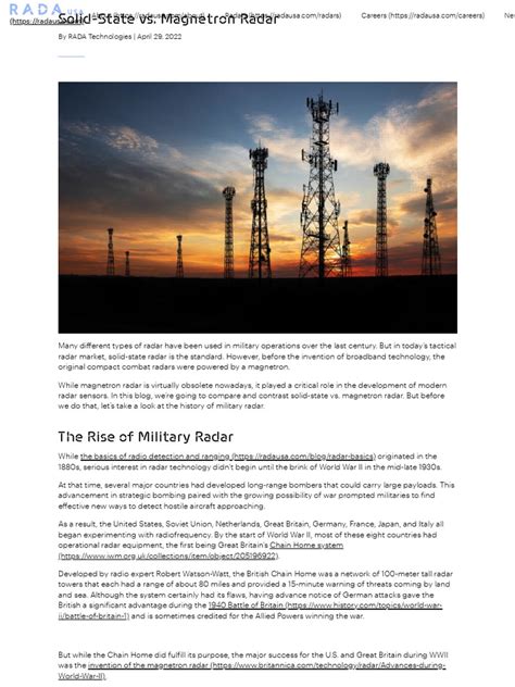 Solid-State vs. Magnetron Radar - RADA USA | PDF | Radar | Microwave