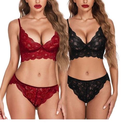 Buy Arnoni Women Babydoll Nightwear Lace Bra Panty Lingerie Set Women Babydoll Night Dress