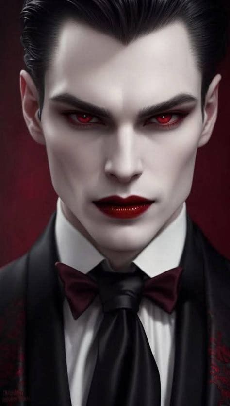 White Vampire With Red Eyes Man With Red Eyes And White Hair Male