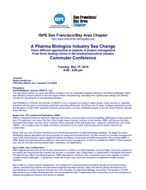 Fillable Online Ispe A Pharma Biologics Industry Sea Change Ispe Fax