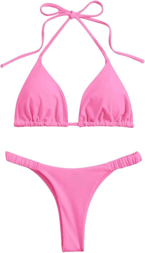 Generic Solid Color Sexy Bikini Suit Women S Bandage Swimsuit Triangle Cup Sexy Bikini