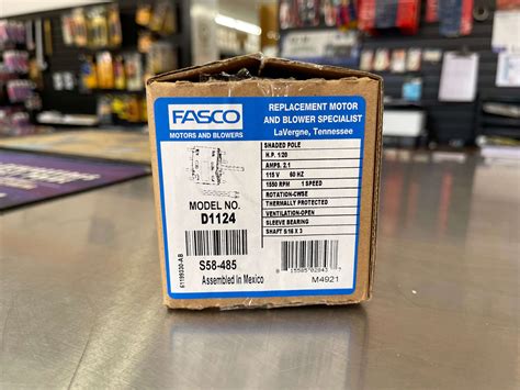 Fasco D1124 Refrigeration Fan Motor Shop Dreisilker