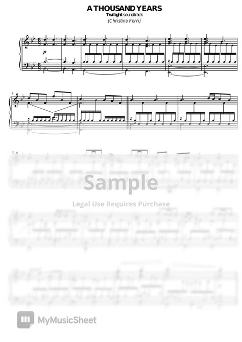 Christina Perri A Thousand Years 트와일라잇 Twilight Сумерки OST Sheets