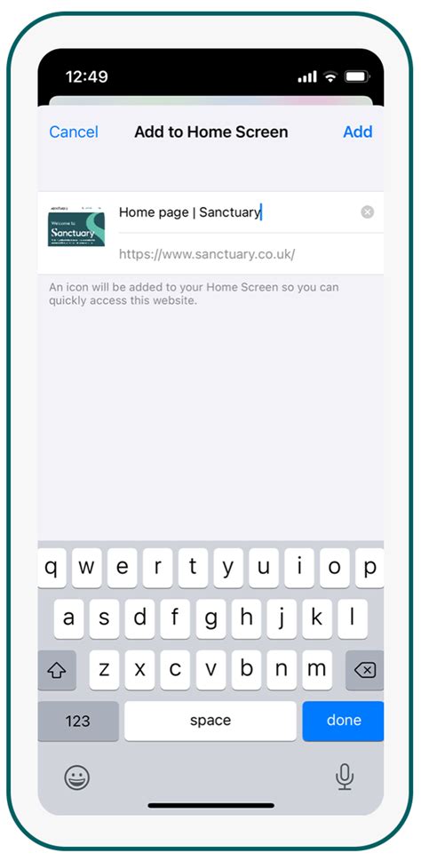 Adding our website to your Home Screen | Sanctuary