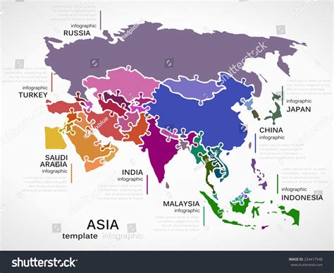 map asia concept template countries  stock vector royalty