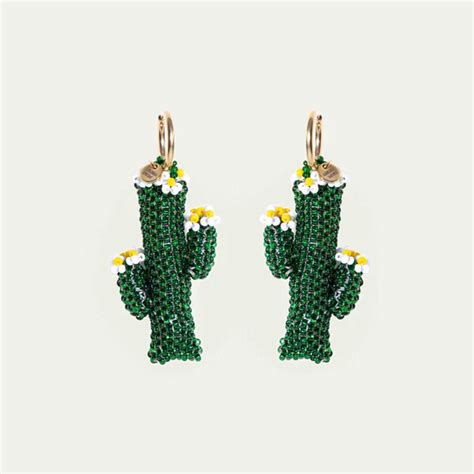 Cactus Flores Earrings Denicheuse