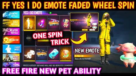 Free Fire Yes I Do Emote Faded Wheel Event Free Fire New Event Yes I Do Emote Spin Ff New