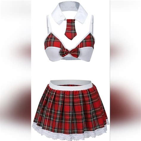ExyFunShop Intimates Sleepwear Women Girl Sexy Lingerie Student Uniform Cosplay Underwear