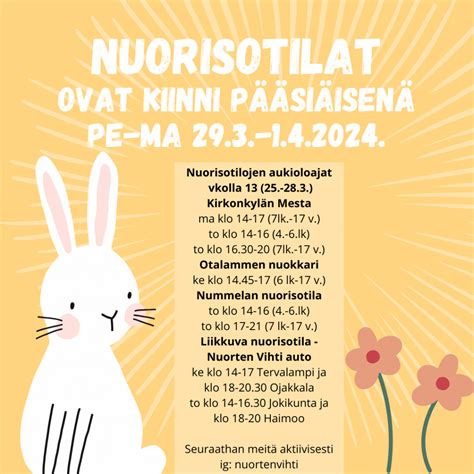 Nuorisotilojen Aukioloajat Ja Nuorten Vihti Matkailuauton Reitit