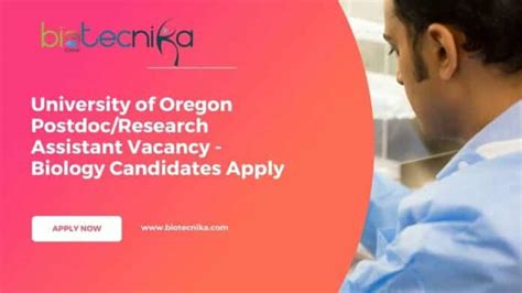 University Of Oregon Postdoc Research Assistant Vacancy