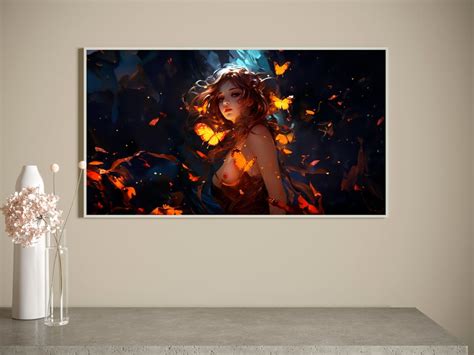 Metamorphosis Anime Fantasy Erotic Art For Print Of A Woman With A Butterfly Custom Nude Art