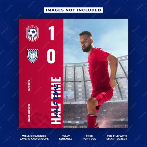 Premium PSD | Psd soccer football score result banner or corporate
