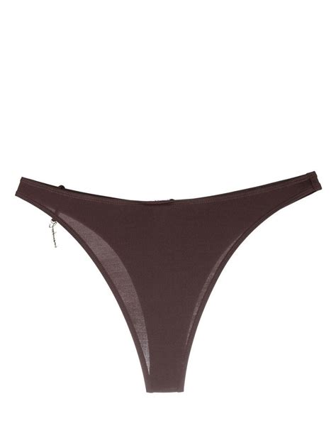 Jacquemus Le Bas De Maillot Signature Bikini Bottoms In Brown Modesens