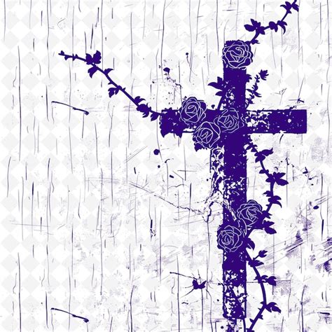 Premium Psd A Purple Cross With A Purple Flower On It Is In A Purple