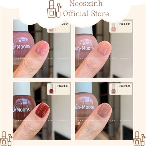 S N M Ng Tay Two Moons Th Ch H Ng T Nhi N Ml Cam Nude Neosxinh Nails Shopee Vi T Nam