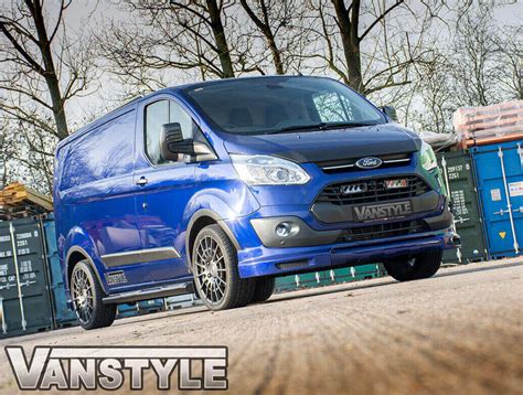 Ford Transit Custom Swb 2018 Gloss Black 76mm Side Step Bars 4 Steps