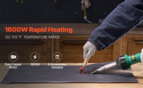 Hot Air Plastic Welder W Pvc Tpo Vinyl Heat Gun Torch Accessories Vevor Us