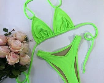 Neon Green Bikini Etsy