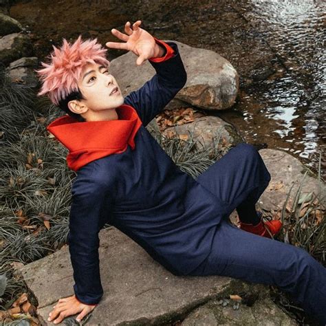 yuji itadori cosplay jujutsu kaisen costume hooded jacket pants