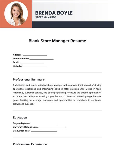 Free Manager Resume Templates to Edit Online and Download