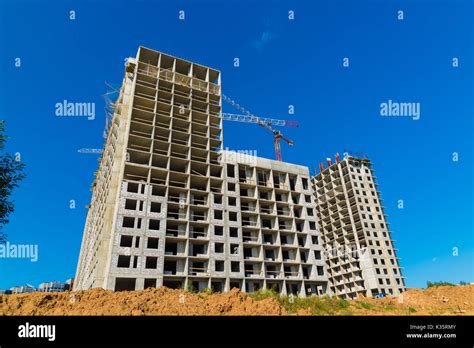 Construction Of Buildings In Moscow Russia Stock Photo Alamy