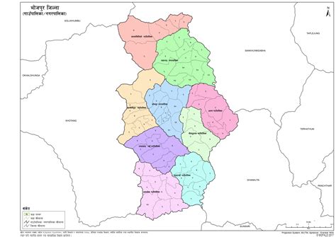 Map Of Bhojpur District Of Nepal Nepal Archives
