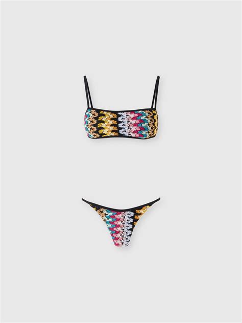 Bandeau Bikini In Lam Viscose Lace Multicoloured Missoni