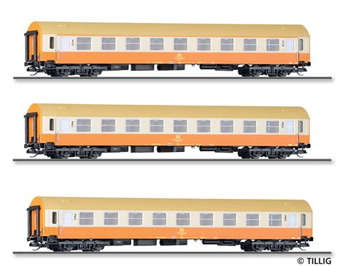 Tillig 01804 DR Städteexpress Wagen Set 3 tlg Ep 4 Menzels